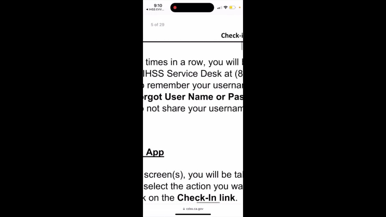 How to contact support for IHSS EVV mobile app?