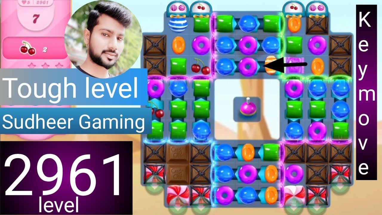 Candy crush saga level 2961 । Tough level । No boosters । Candy crush saga 2961 । Sudheer Gaming