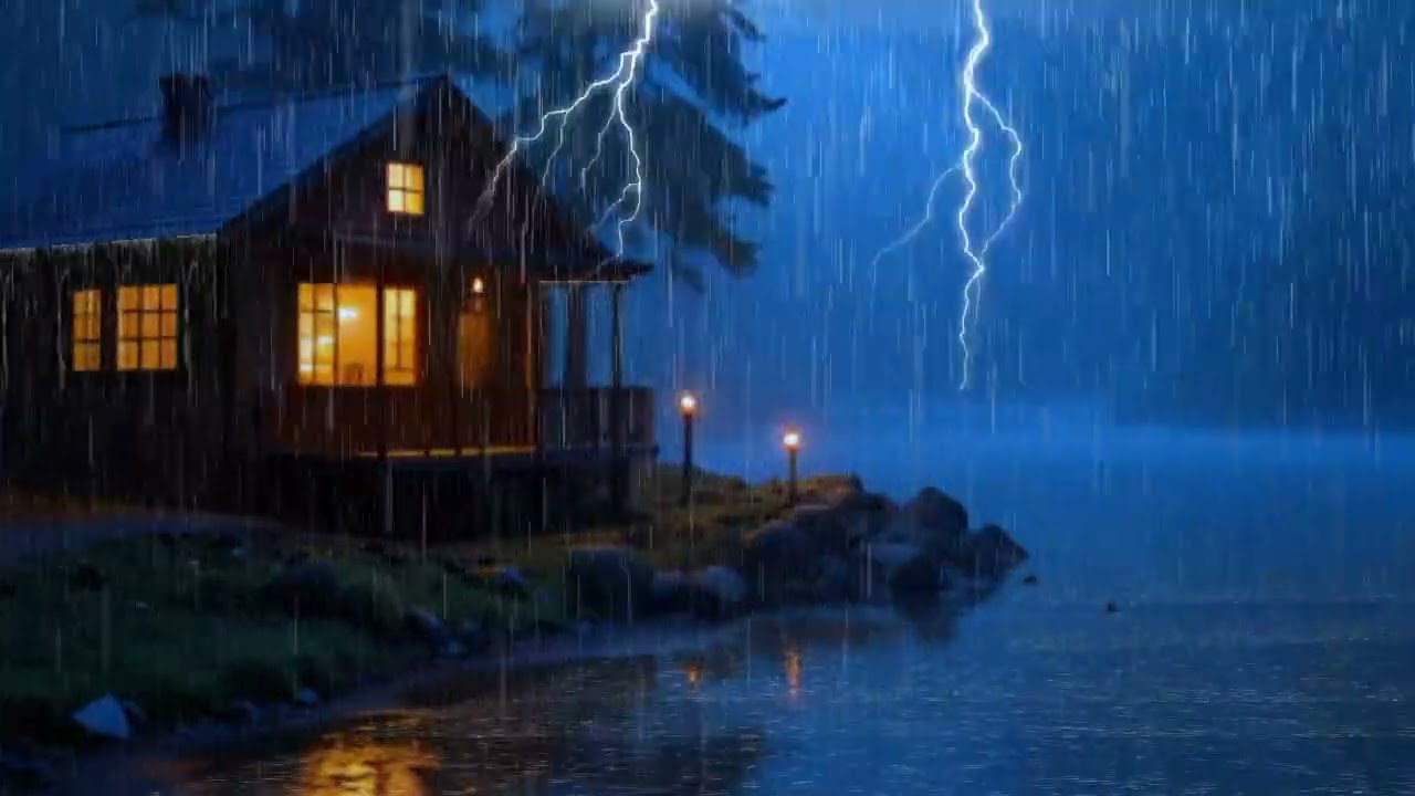 Heavy Rain & Thunder Sounds in a Silent Forest | Deep Sleep, Relaxing Nature Ambience - 91