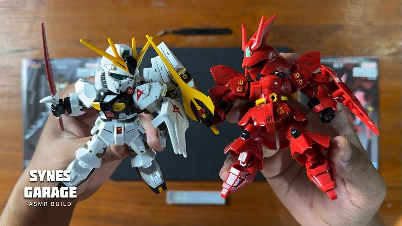 SDEX Nu Gundam & Sazabi | ASMR BUILD | Bandai