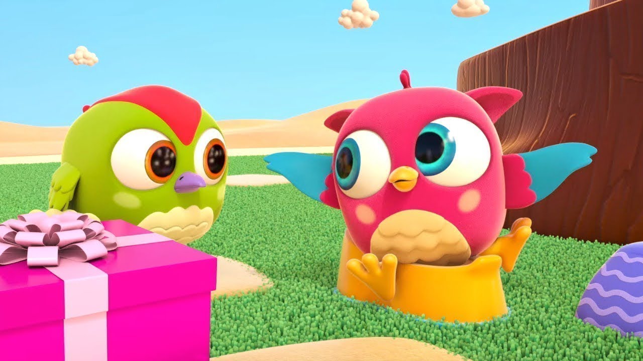 Cartoni animati divertenti per bambini. Il regalo di compleanno. Il Gufetto Hop Hop.