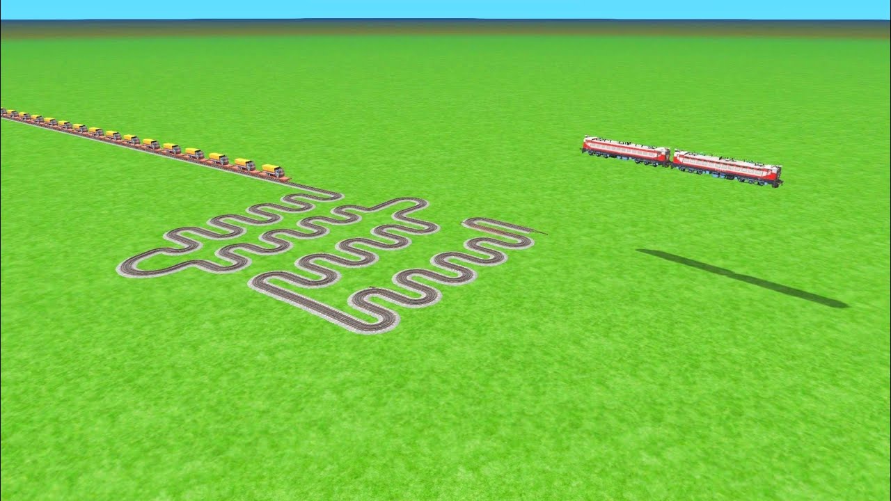 🐍 TWO TRAIN CROSSIN SNAKE TRACKS RISKY BUMPY RAILROAD😱CURVED TRACK RAILWORK BEANG DRIVE 