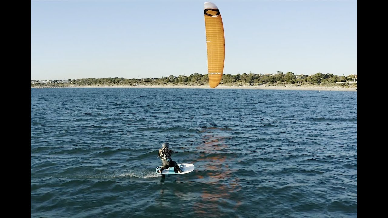 Tack and Gybe drone footage learning to Kitefoil race