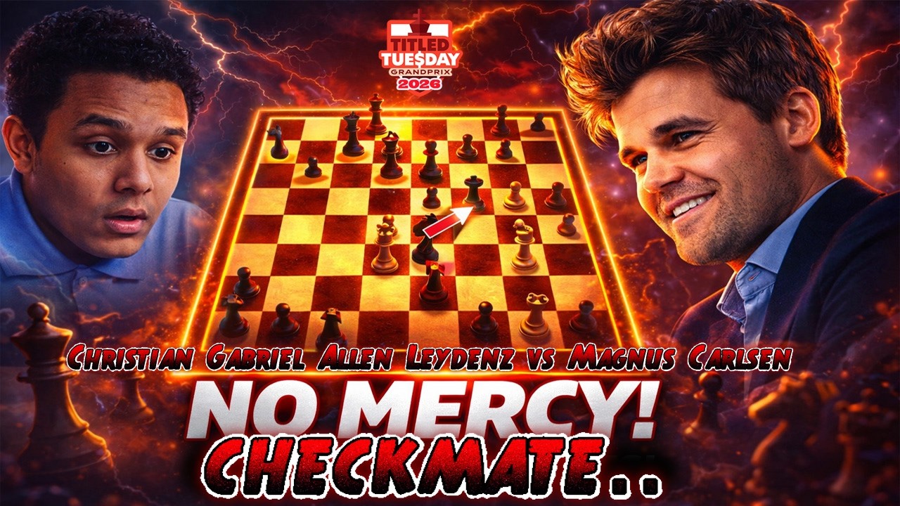 Magnus Carlsen vs Allen Leydenz – Brutal Checkmate!🔹Titled Tuesday 2026