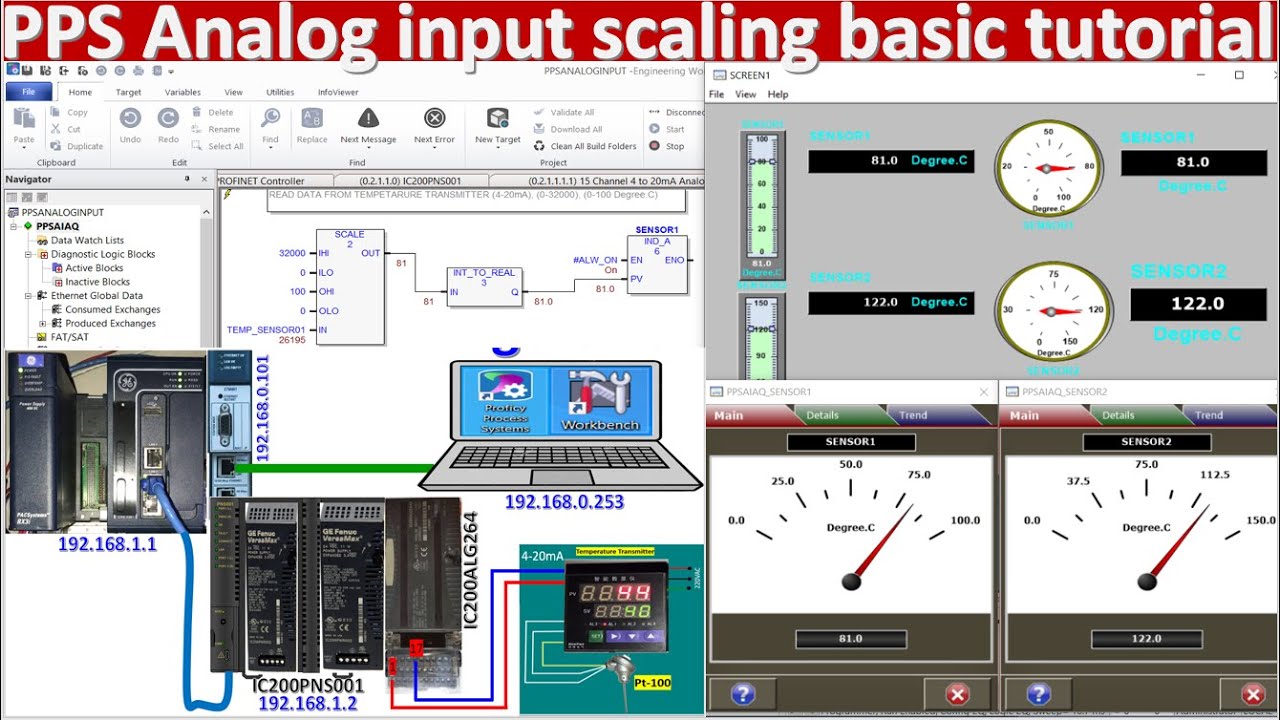 PPS (Proficy Process Systems) Analog Input Scaling basic tutorial connect with Emerson PLC