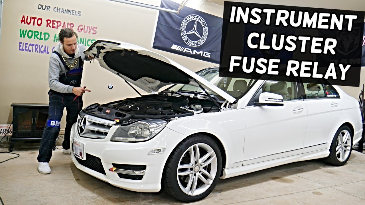 MERCEDES W204 Instrument Cluster Panel Fuse Relay Location Replacement C250 C300 C180 C200 C220 C280