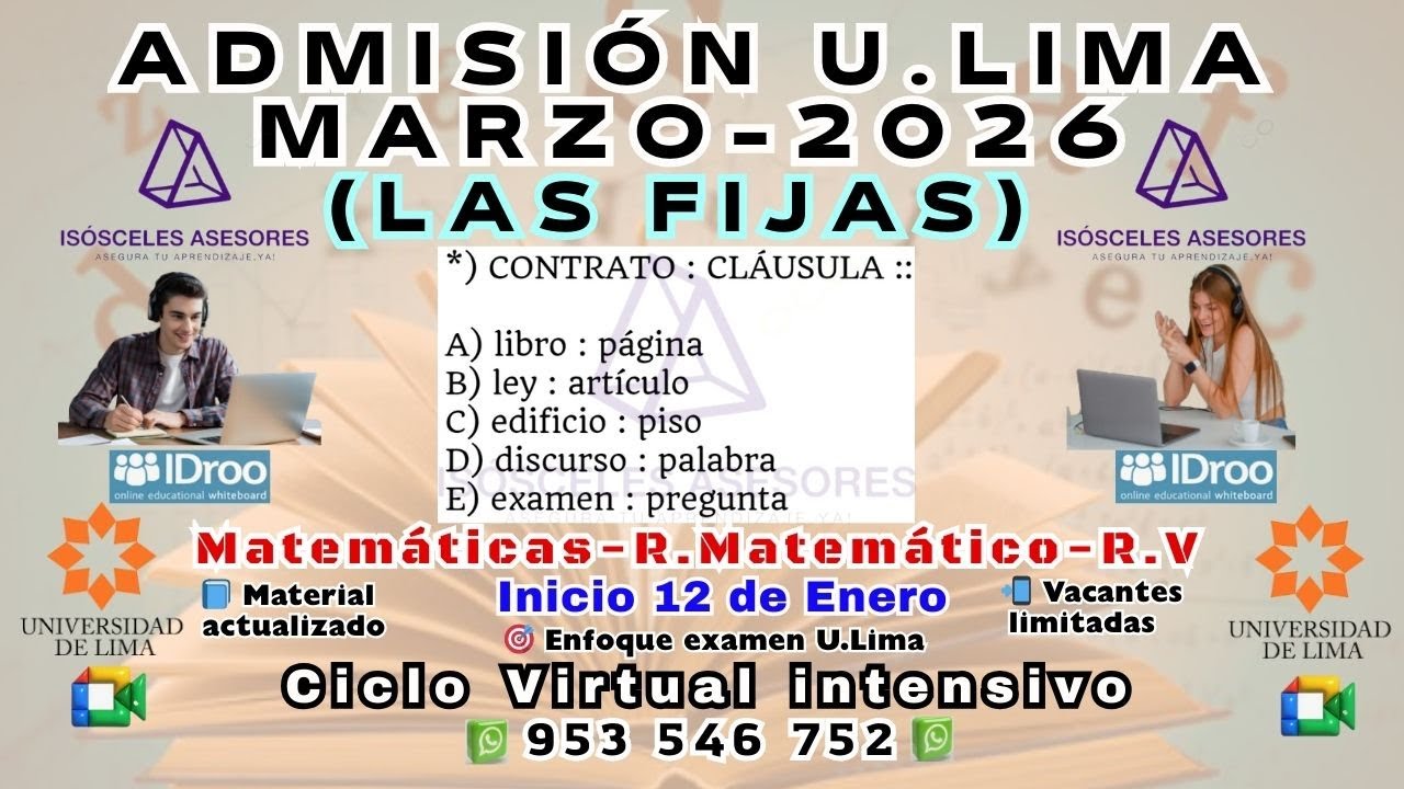 U.lima  Admisión Marzo 2026 - Ciclo Enero-Marzo