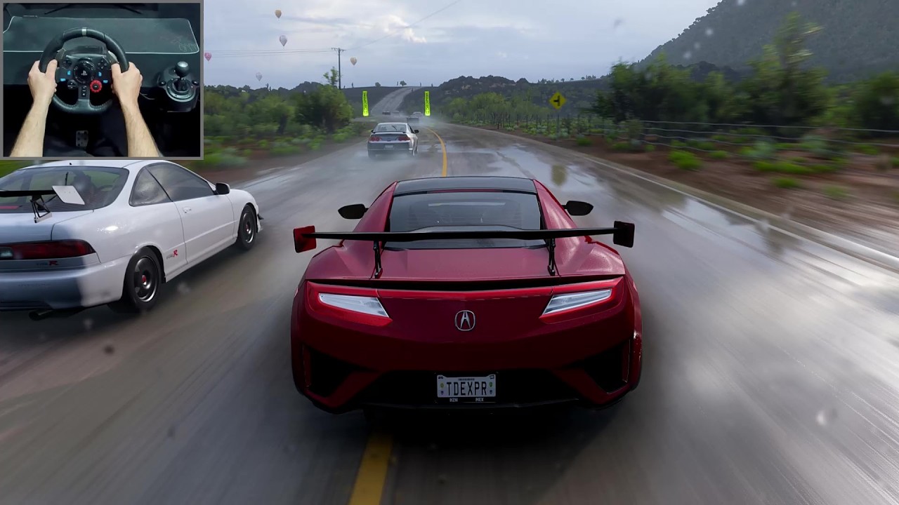 NSX Acura  vs track toys - forza horizon5 | logitech g29 steering wheel