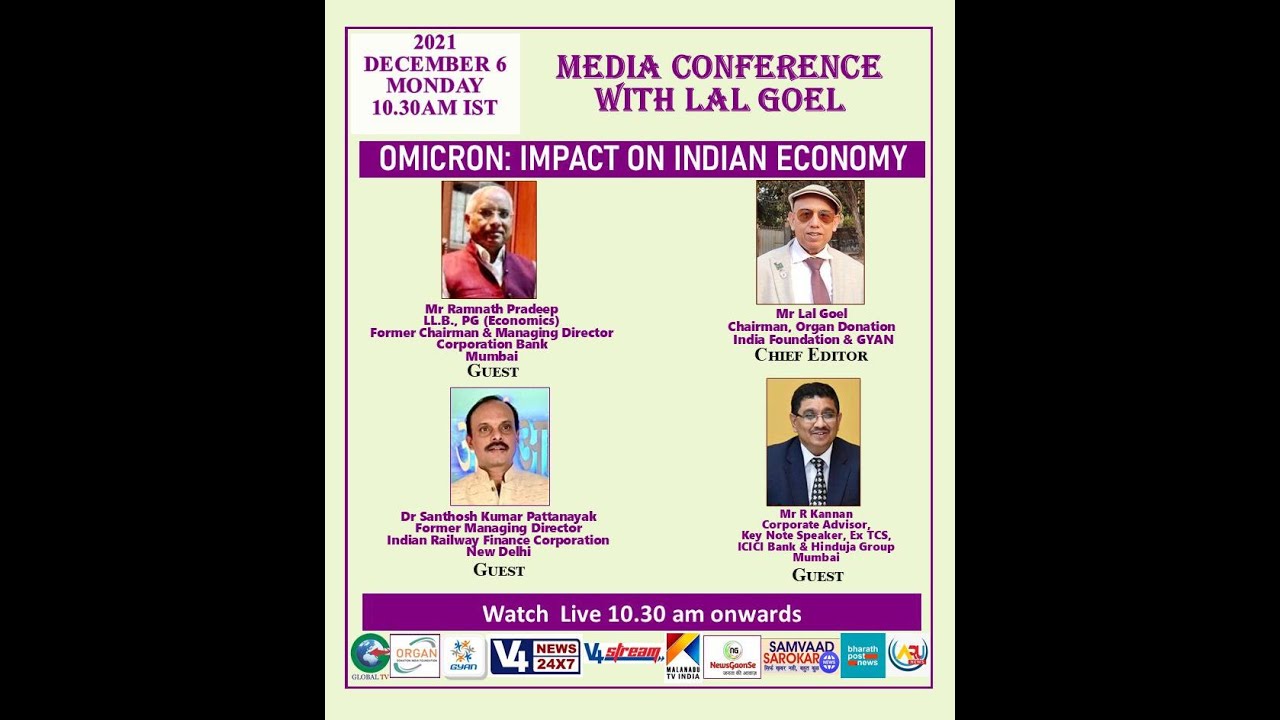 Media Conference with Lal Goel || OMICRON: IMPACT ON INDIAN ECONOMY || V4NEWS LIVE