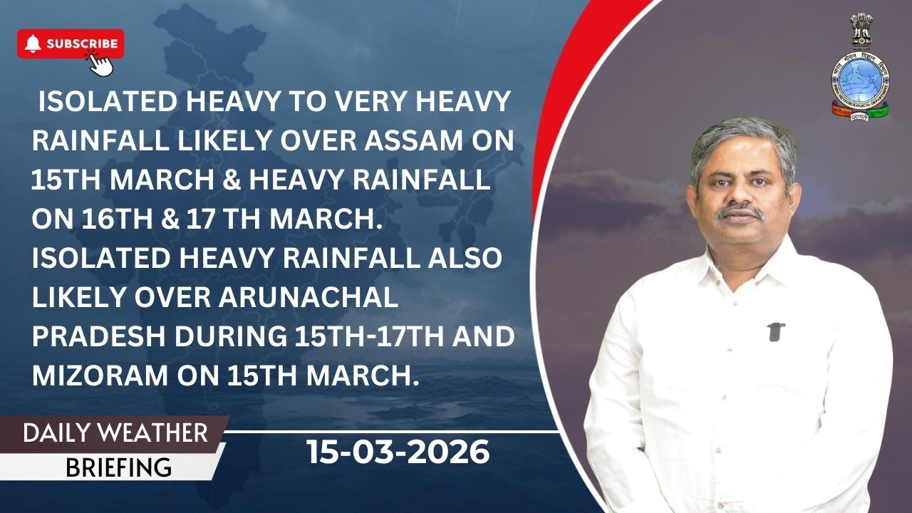 Thunderstorm, gusty winds & hailstorm over Western Himalayan & adjoining plains on 15 March
