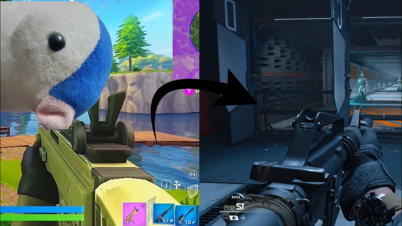 Jugando Warzone con armas de Fortnite