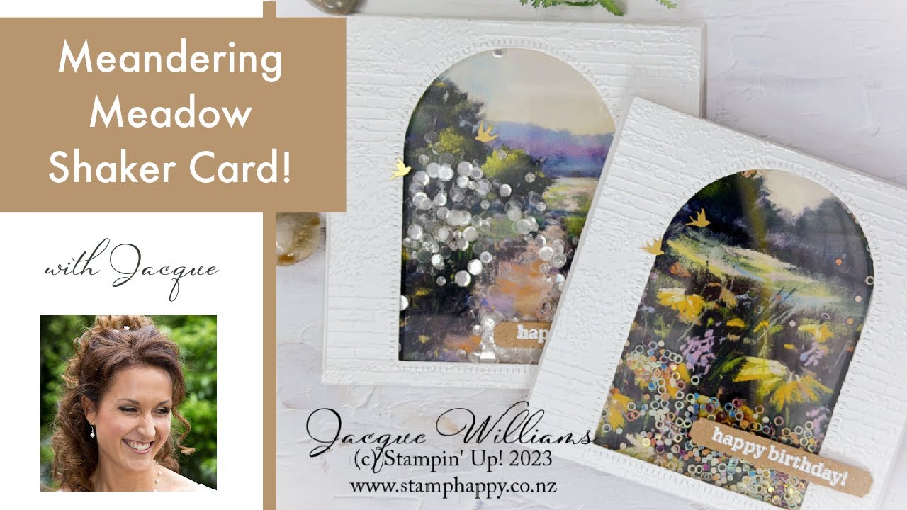 How to Make a Shaker Card with the Gorgeous, New Meandering Meadow Papers!