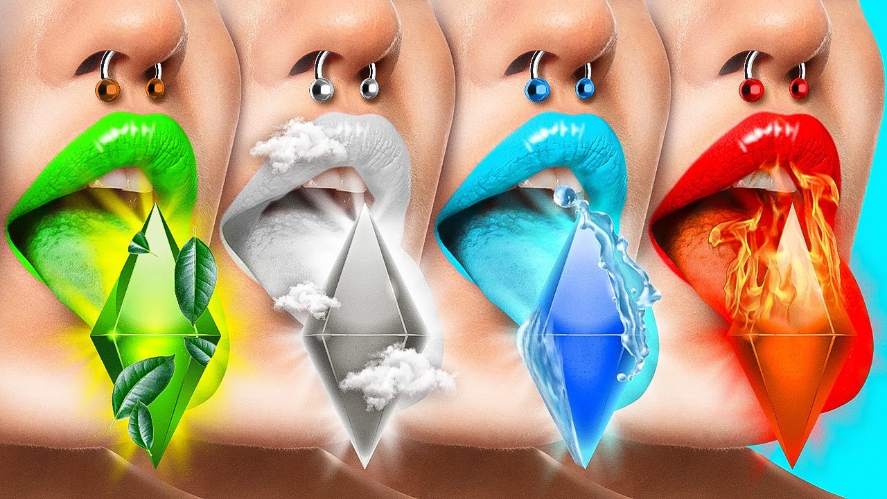 FOUR ELEMENTS in Real Life - Fire, Water, Earth and Air Girl by La La Life Gold