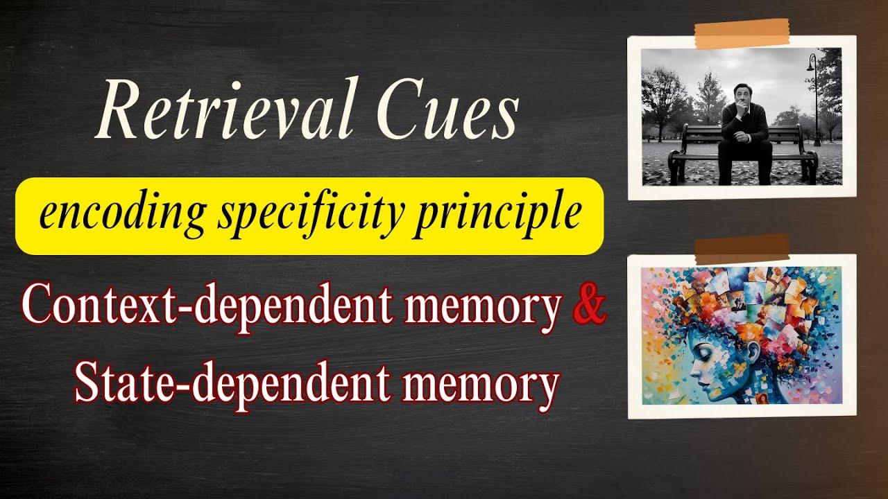 Retrieval Cues: Encoding specificity principle; Mood dependent memory & Context dependent memory