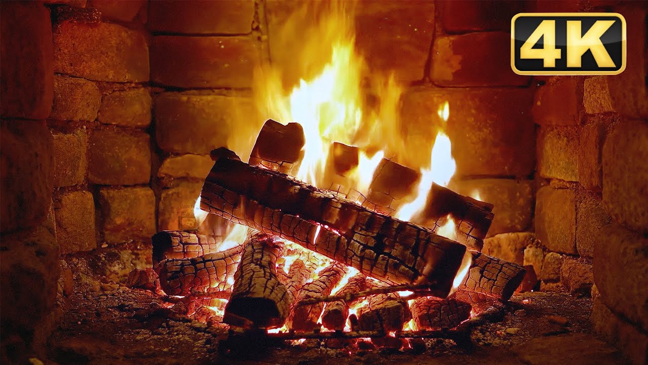 Peaceful Soul Piano 🎹 Warm Fireplace Ambience (4K) Deep Sleep & Focus