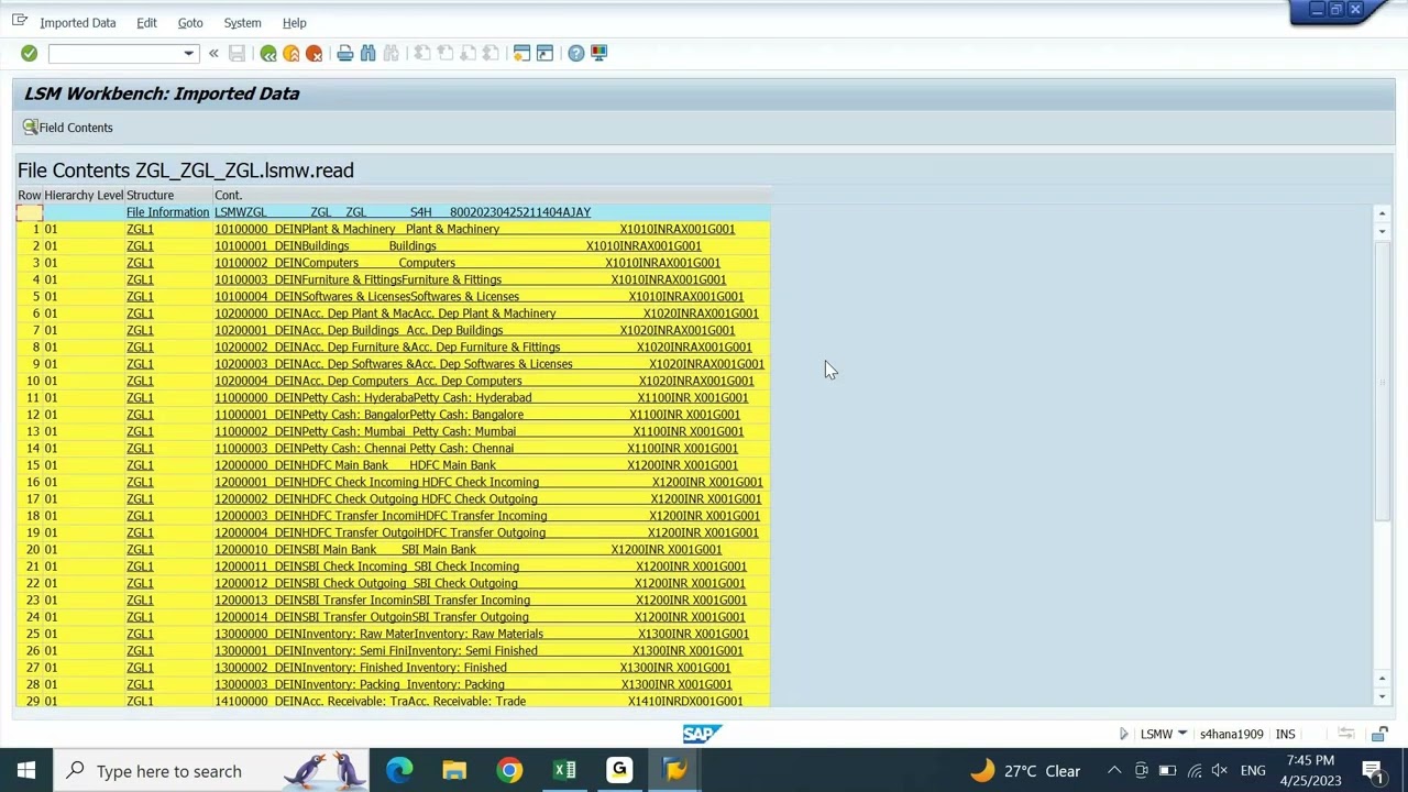 SAP FICO ENGLISH: GL Master upload using LSMW - Part 2 (BS Accounts)