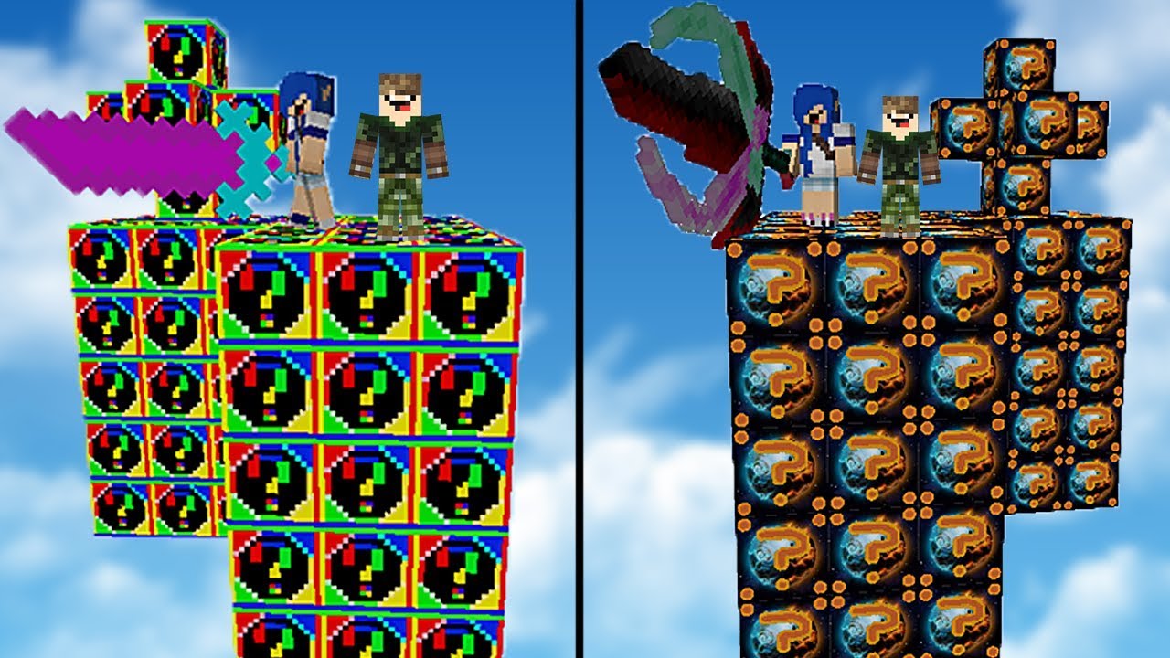 LUCKY BLOCK ARCO ÍRIS vs LUCKY BLOCK DE MARTE l MINECRAFT ILHA