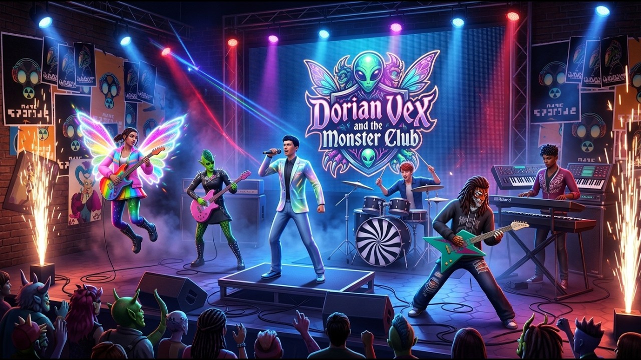 Dorian Vex and the Monster Club - The Sims 4 - An AI Metal Song with lyrics written by me!