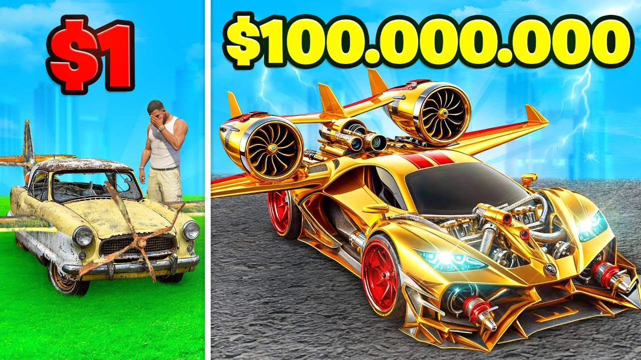 COCHE VOLADOR de 1$ vs de 1.000.000$ en GTA 5