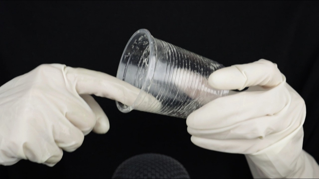 Role play with plastic cup and hands playing ASMR
