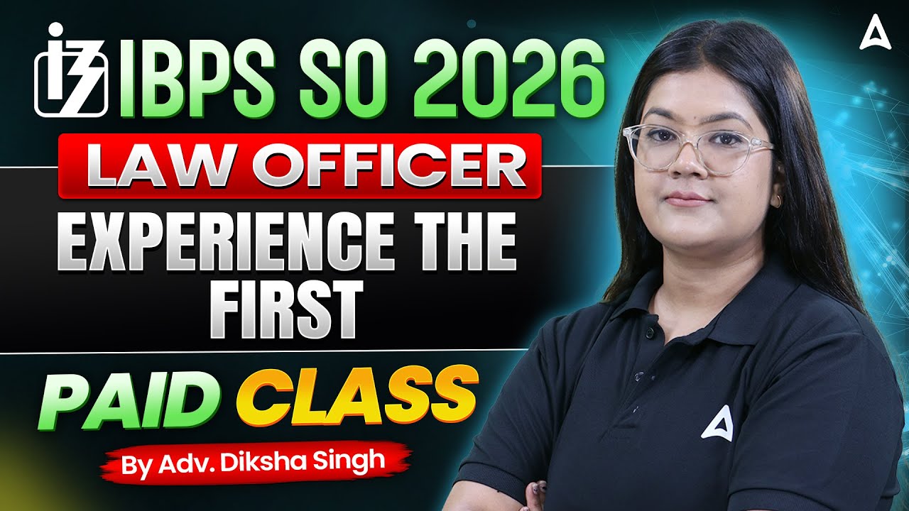 IBPS SO Law Officer 2026 | First Paid Class Demo | Study with Adv. Diksha Singh ma'am