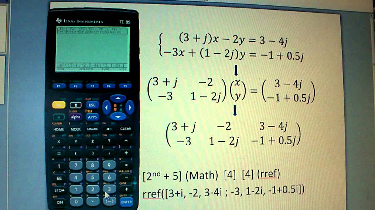 How to solve system of (complex) linear equations with ti-89