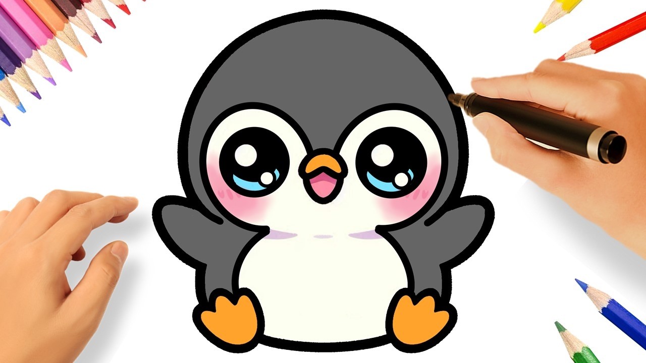 COMMENT DESSINER UN PINGOUIN MIGNON FACILEMENT ❤️