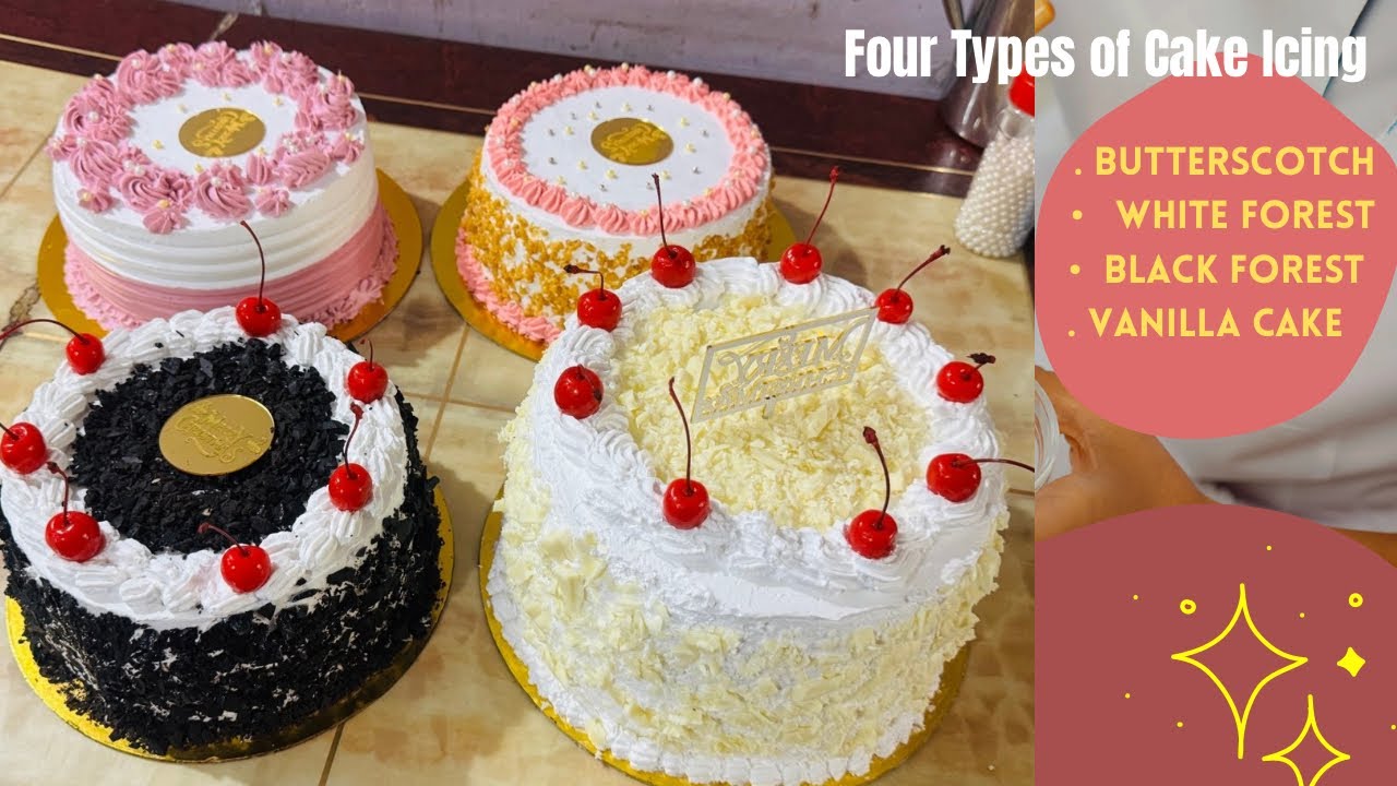 FREE Baking Class 🎂 | Learn 4 Cake Icings – Butterscotch, Vanilla, Black Forest & White Forest