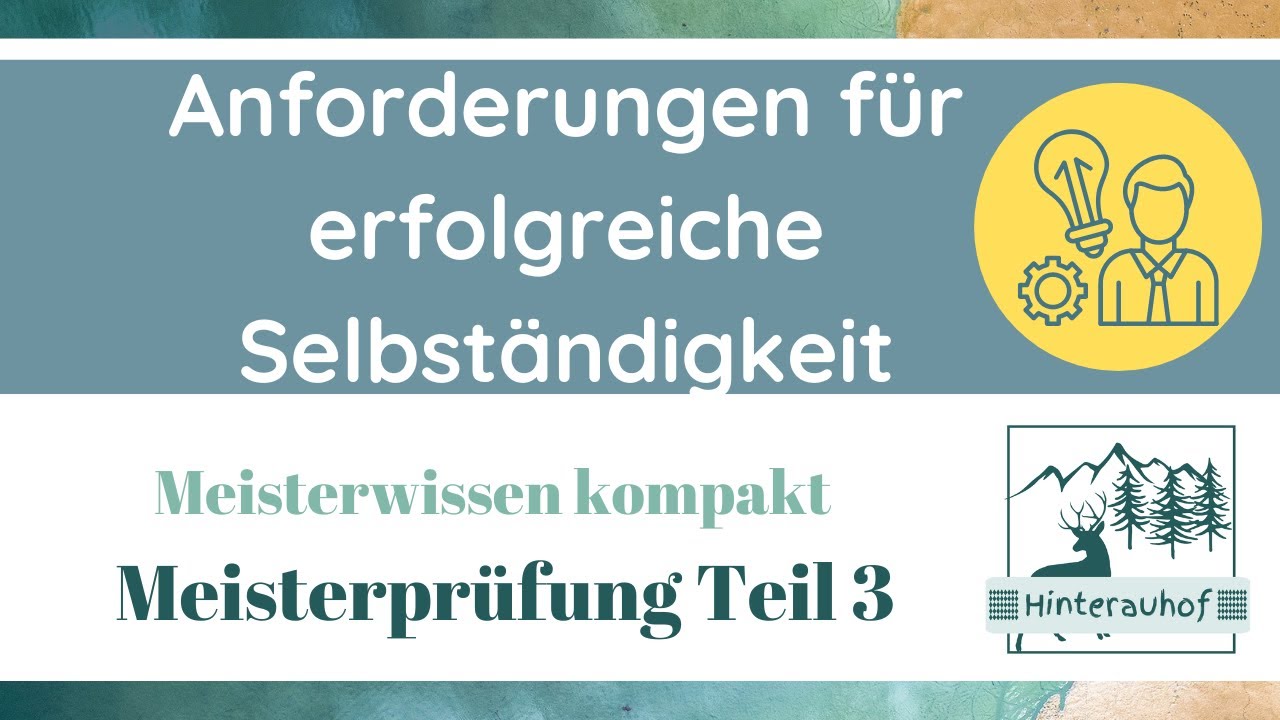 Meisterprüfung Teil 3 - Anforderungen an Unternehmer - Existenzgründung - Meisterwissen kompakt