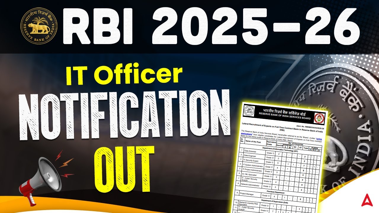 RBI IT Officer Notification 2025-26 | RBI IT Officer Recruitment 2025 | Vacancy & Selection Process