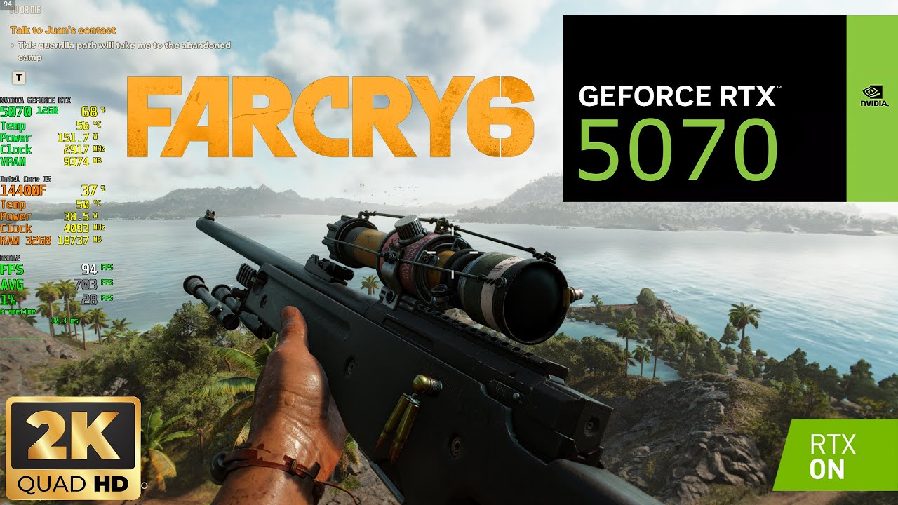Far Cry 6 | RTX 5070 | i5 14400F | 1440p Ultra Settings + HD Texture Pack | RTX ON
