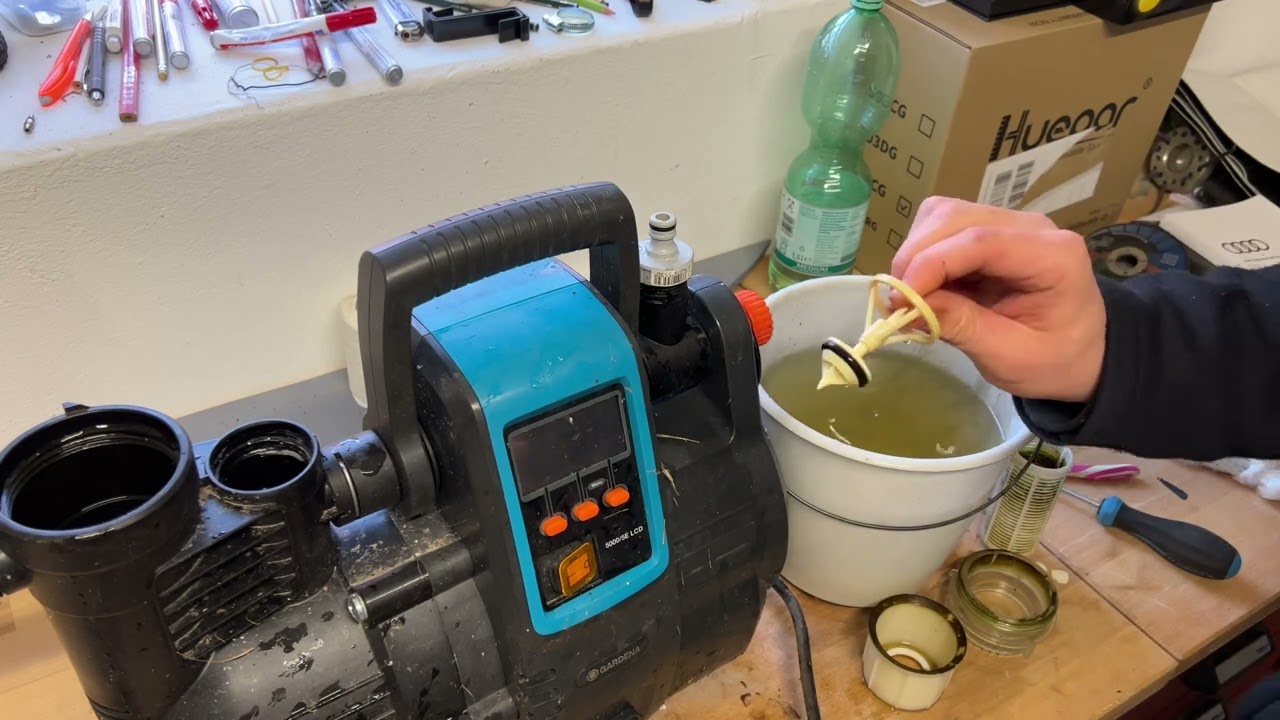 Rückschlagventil reinigen am Wasserkraftwerk (Garten Pumpe) Gardena Comfort 5000 oder Premium 6006