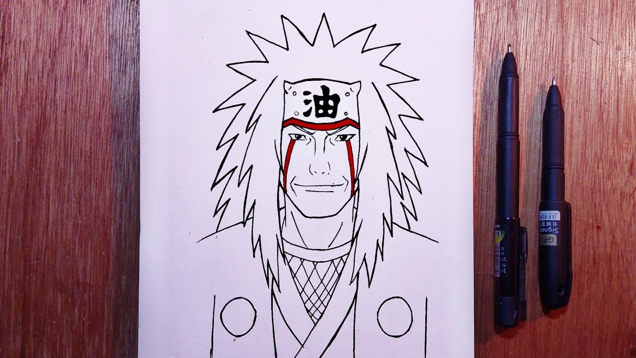 تعليم رسم جيرايا خطوة بخطوة للمبتدئين | How to Draw Jiraiya Step by Step ✏️🔥