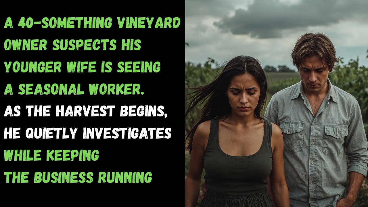 Vineyard owner suspects his younger wife cheating with seasonal worker.