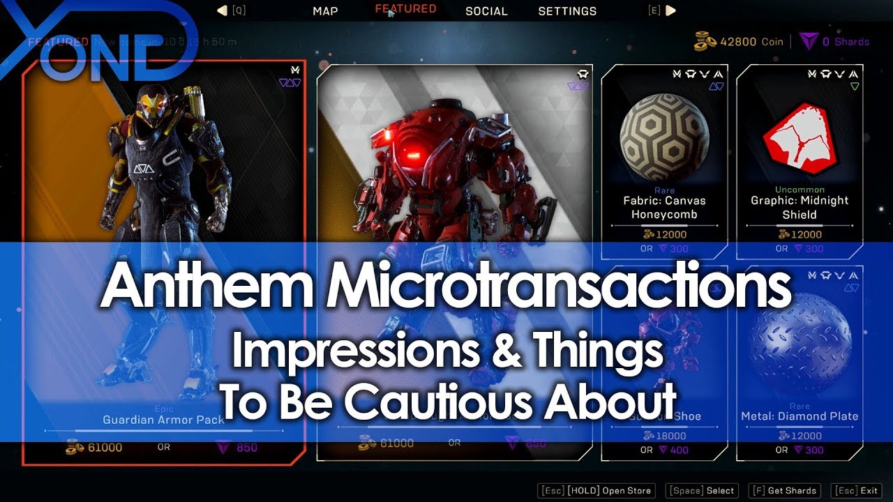 Anthem Microtransactions Impressions & Things To Be Cautious About