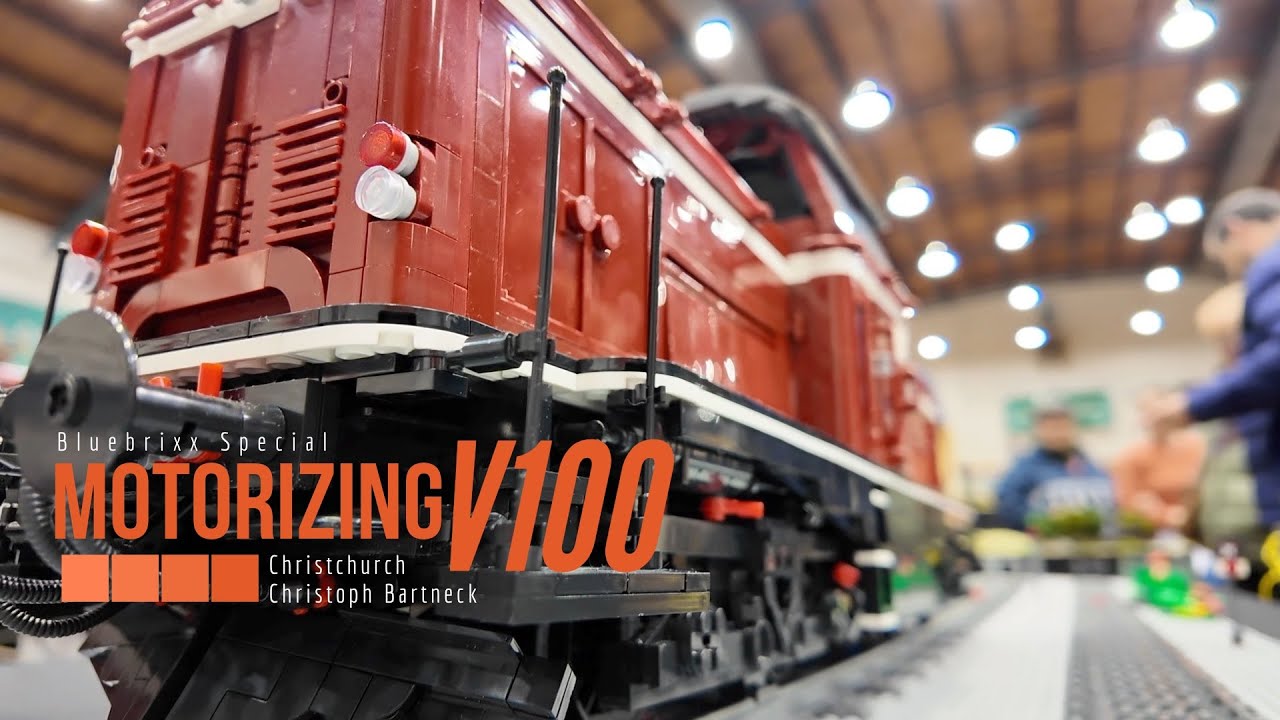 Моторизованный V100 Bluebrixx (поезд LEGO XXL)