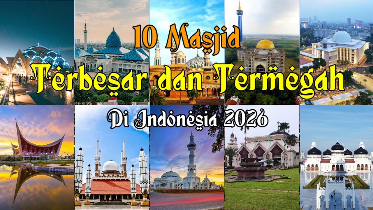 10 крупнейших и самых великолепных мечетей Индонезии (2026 год)