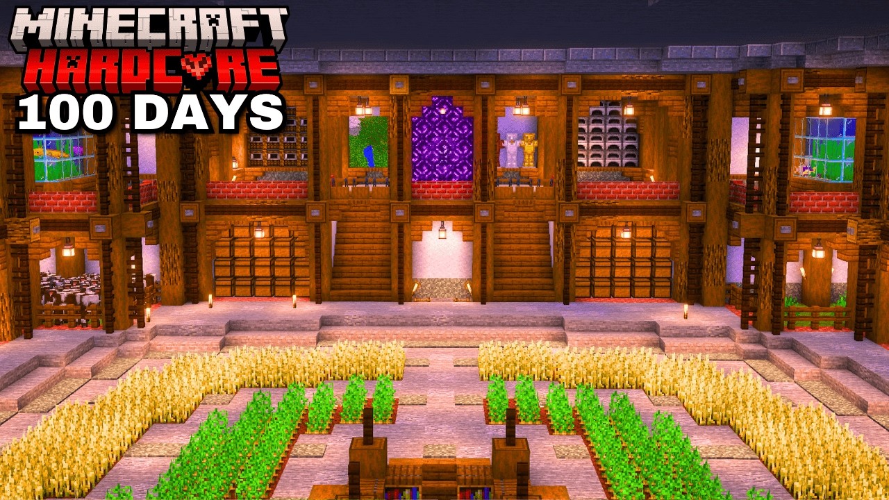 I Survived 100 Days Building an UNDERGROUND BASE in Minecraft Hardcore