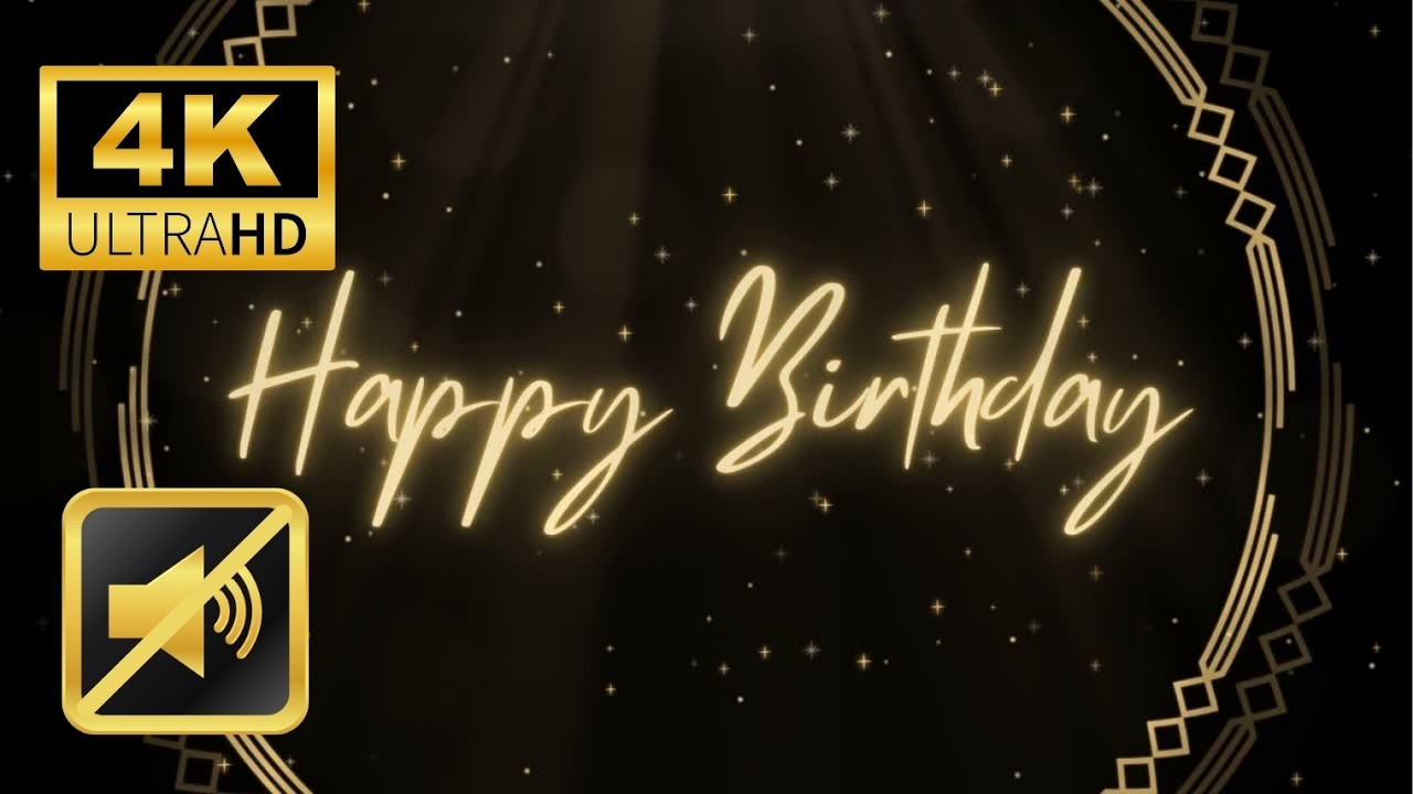 Glitter Happy Birthday Background in 4K - No Sound - 3 Hour Looping Ambient Wallpaper | No Audio
