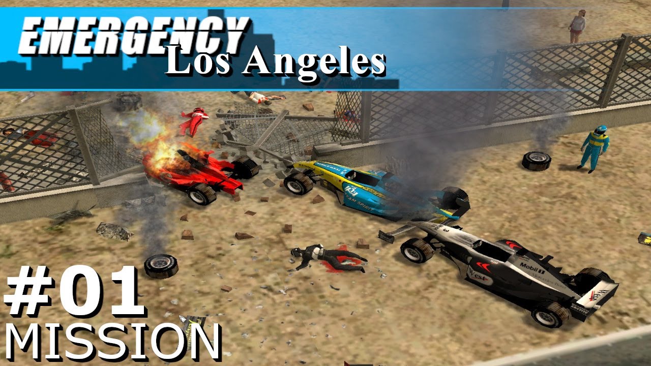 EMERGENCY 4 MODS/ L.A Mod Mission 1 #58: Unfall auf Rennstrecke! [Gameplay/ no Commentary]