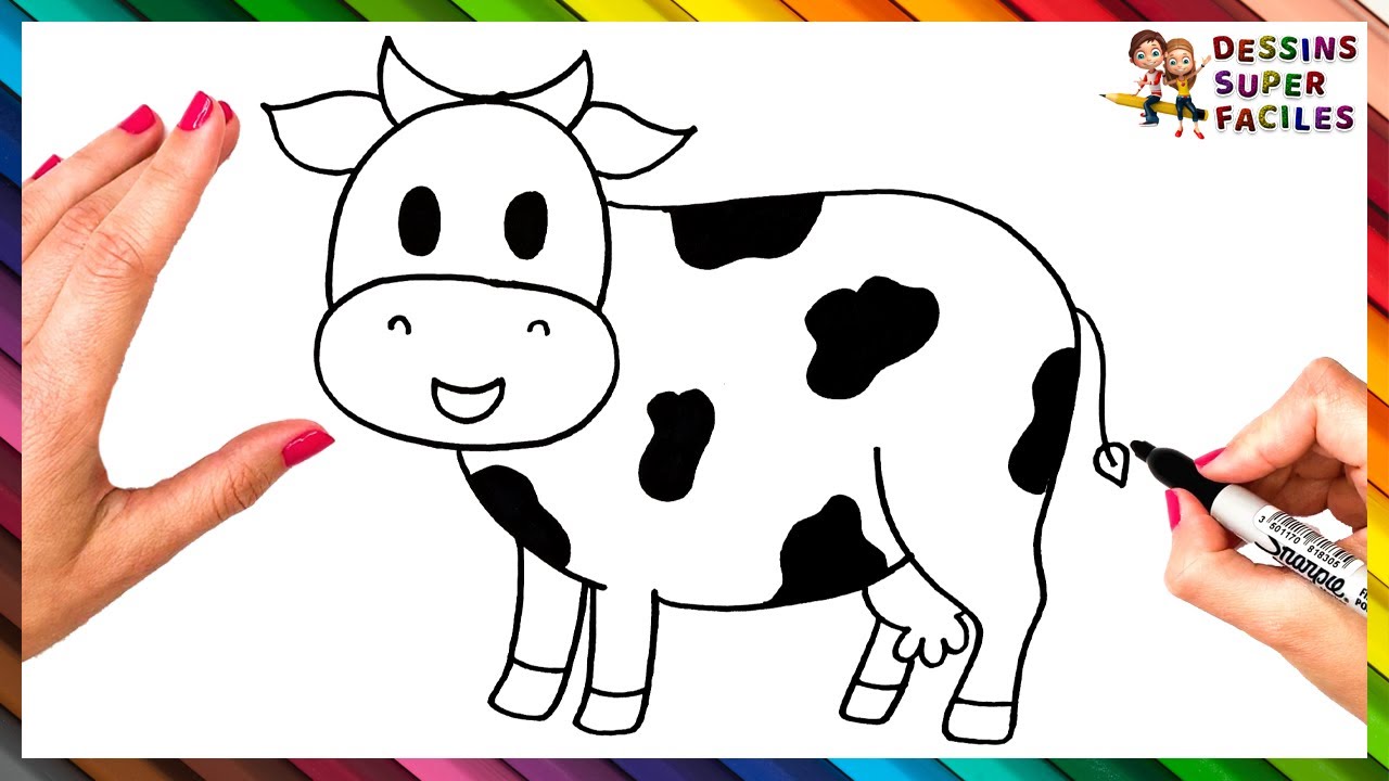 Comment Dessiner une Vache Étape par Étape 🐮🐄 Dessin Facile de Vache