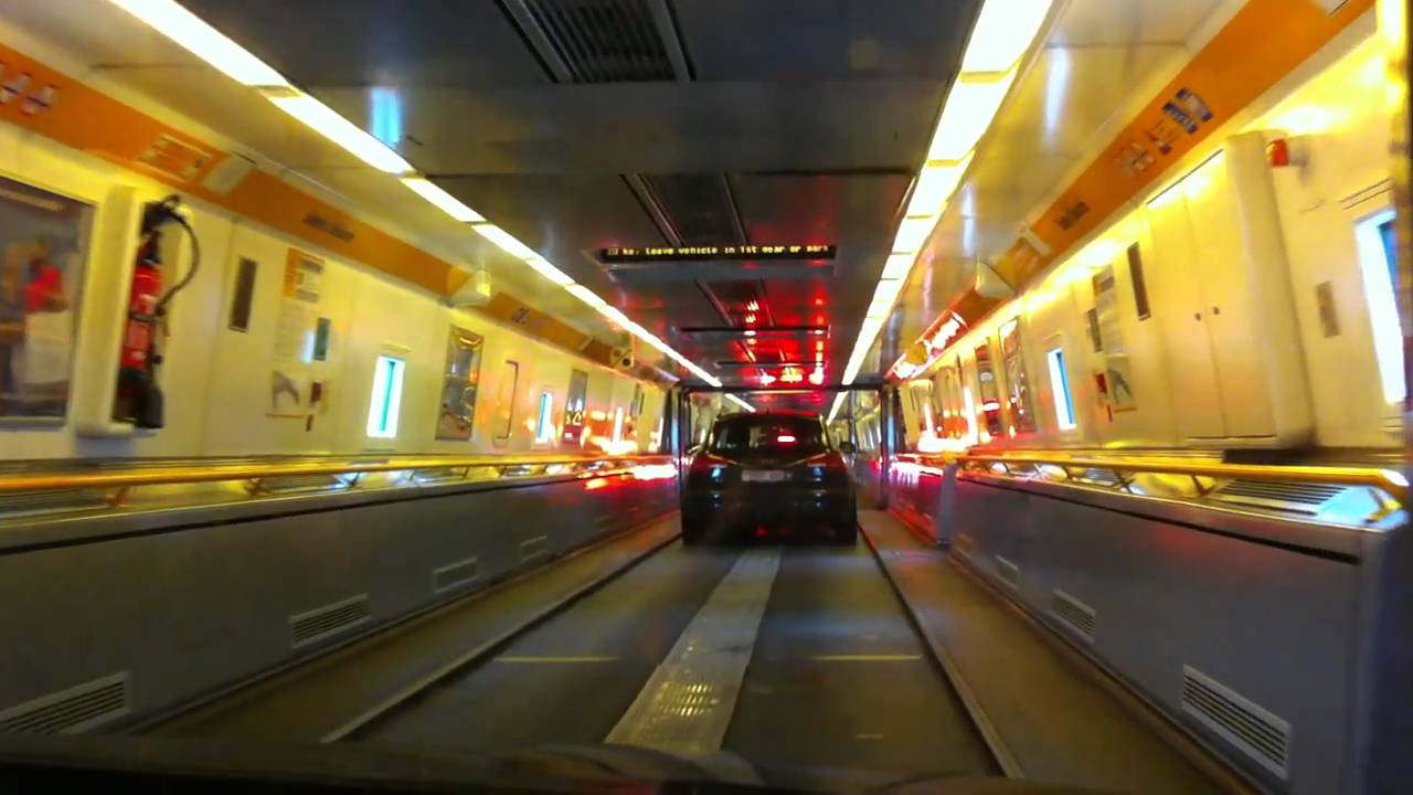 Boarding the Channel Tunnel train