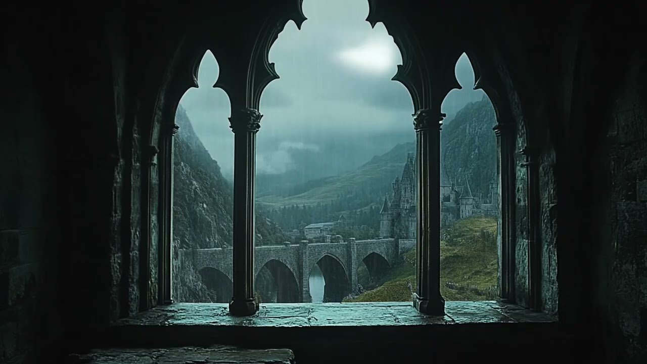 4K Dark Window Rain & Fog &ndash; Moody Atmosphere for Deep Sleep and Focus