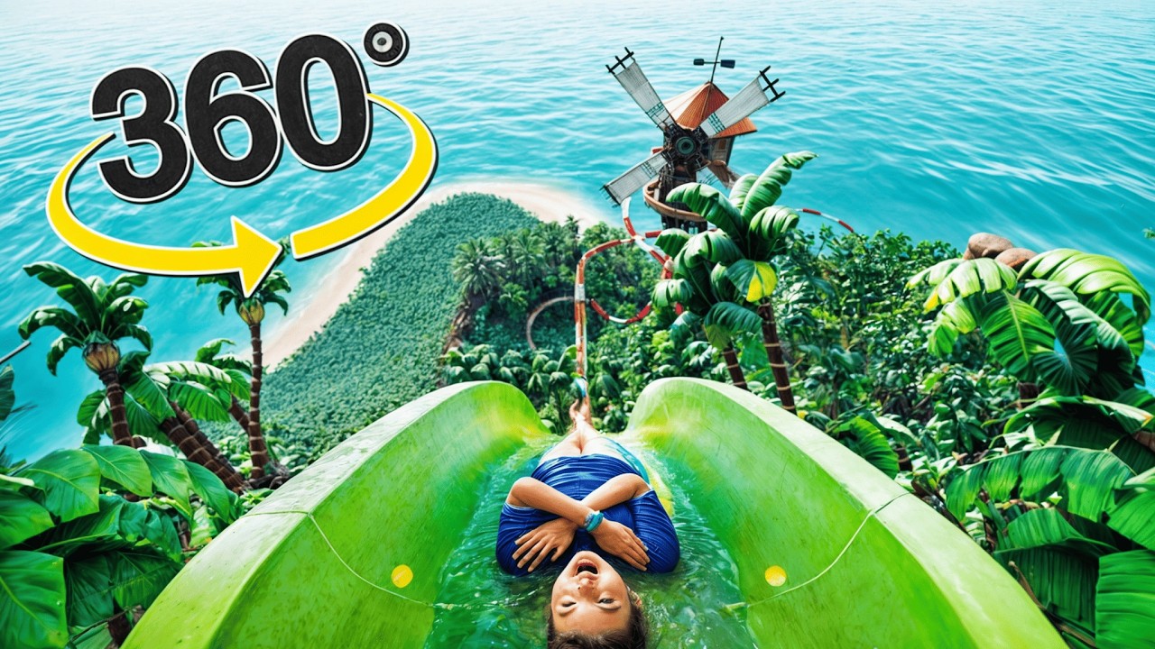🌴 VR 360&deg; Waterslide Adventure | Virtual Reality Tropical Paradise