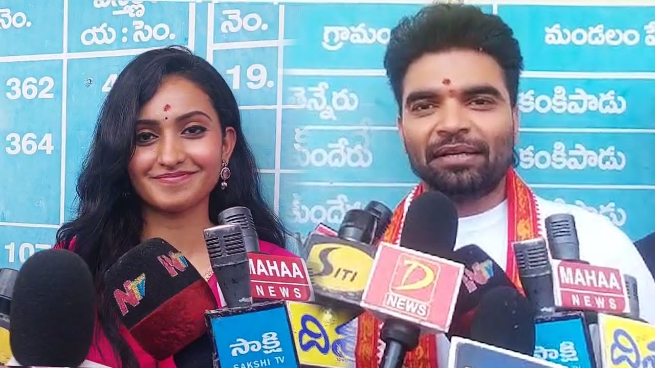 Pradeep Machiraju and Deepika Pilli @ Kanaka Durga Temple | Vijayawada