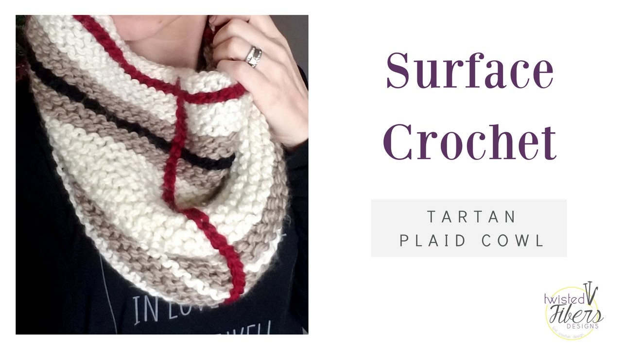 How to do Surface Crochet on Knitted Garter Stitch Cowl