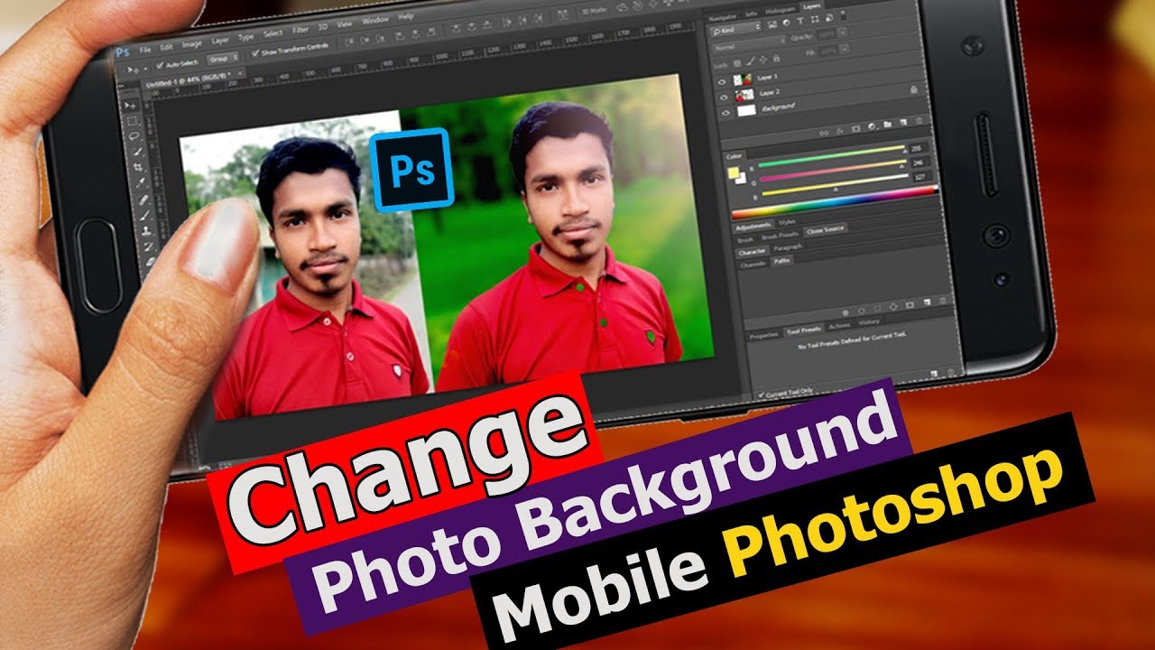 How To Change Photo Background In Mobile Photoshop | Best Ps Touch Tutorial for beginners