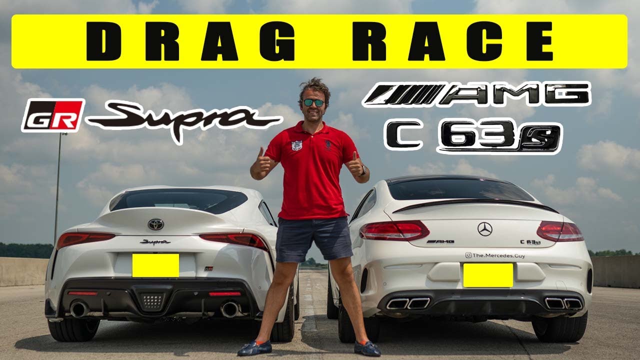 Toyota Supra A90 3.0 GR 2021 года против Mercedes C63 AMG S Coupe: немецкая битва? Гонка Drag and...