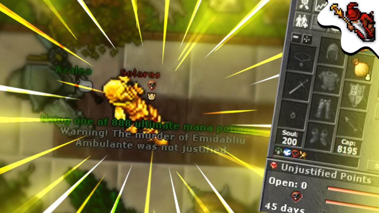 DYING BLACK SKULL WITH GOLDEN OUTFIT AND LOST 500KK IN ITEMS! - Tibia Best Clips #TibiaFerumbrinha
