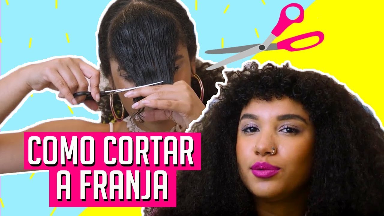 COMO CORTAR A FRANJA NO CABELO CACHEADO EM CASA | TAYA